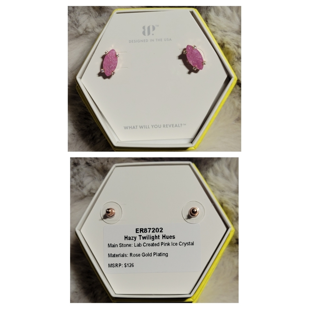 Hazy Twilight Hues Pink Ice Crystal Earrings